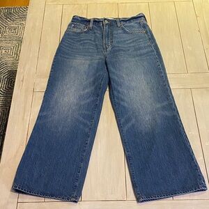 Denim Forum Farrah Hi Rise Wide Cropped Jeans 26
